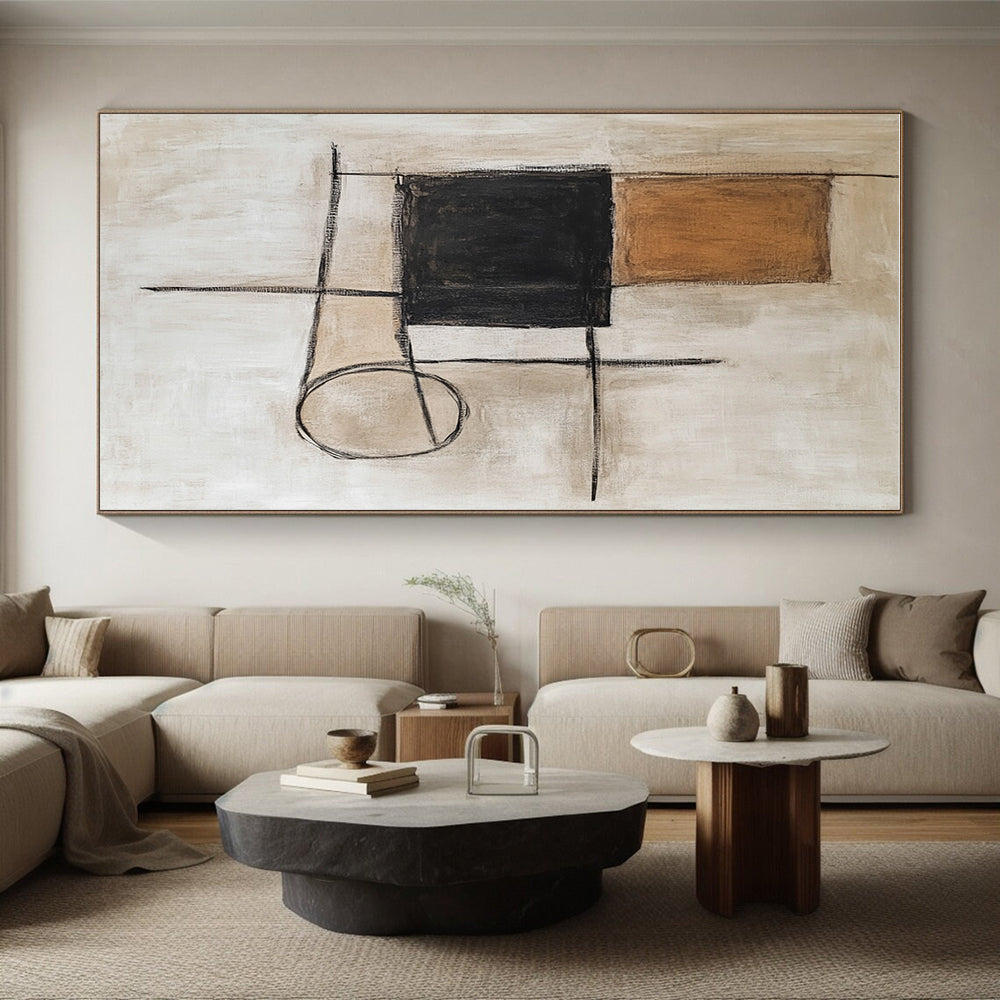 Minimalist Geometric Shapes Abstract Painting with Quiet Structure WINK183
