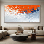 Textured Orange - Blue Abstract Painting with Dynamic Layers WINK495