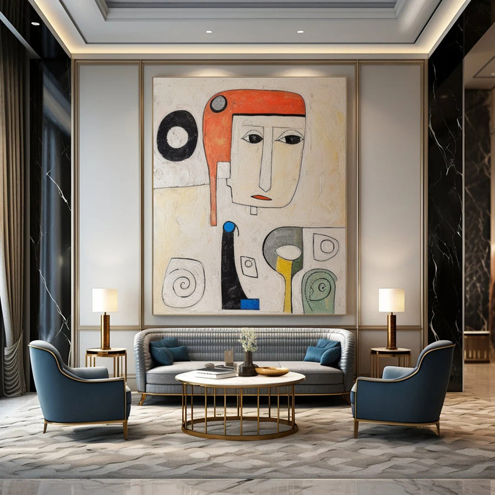 Abstract Portrait Abstract Painting for Bohemian - Style Living Rooms HENG004