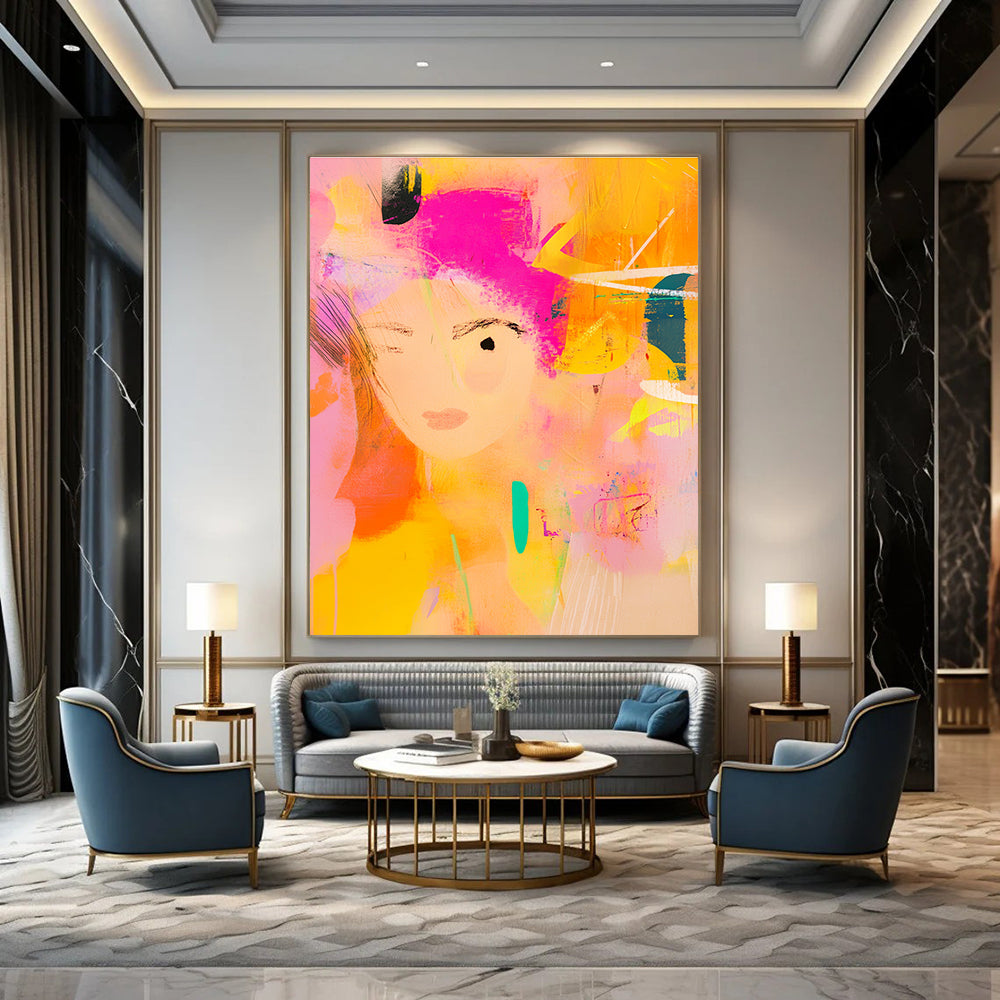 Colorful Abstract Portrait Playful Figurative Art GAB0379