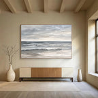 Gray - Toned Seascape Abstract Painting with Calm Serenity ABS435