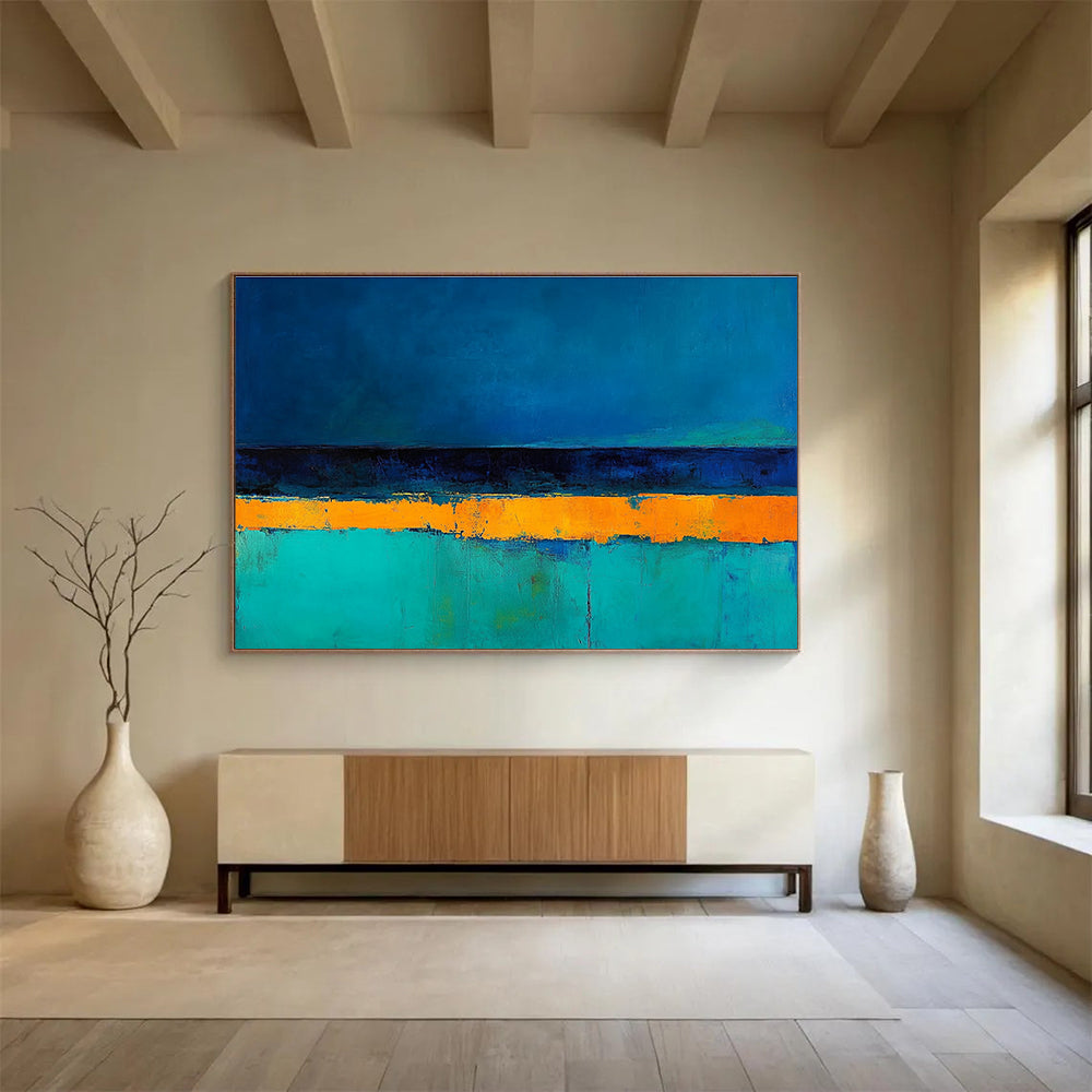 Horizontal Abstract with Blue and Orange ABS085