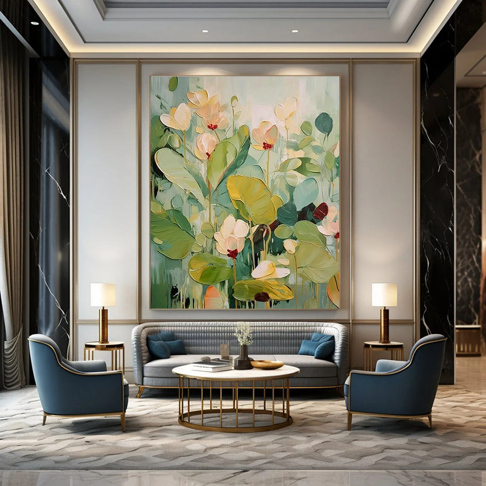 Textured Floral Bouquet Painting for Botanical - Inspired Spaces HENG319