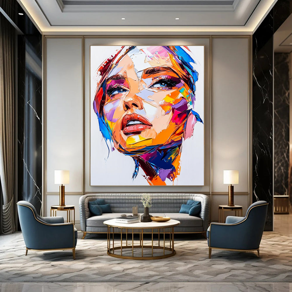 Vibrant Color - Block Portrait Abstract Painting: Energetic Hues & Individuality GAB0952