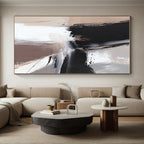 Dynamic Monochrome Abstract Painting with Flowing Movement WINK504