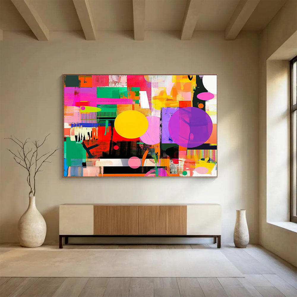 Colorful Geometric Abstract  Playful Shapes and Colors ABS053