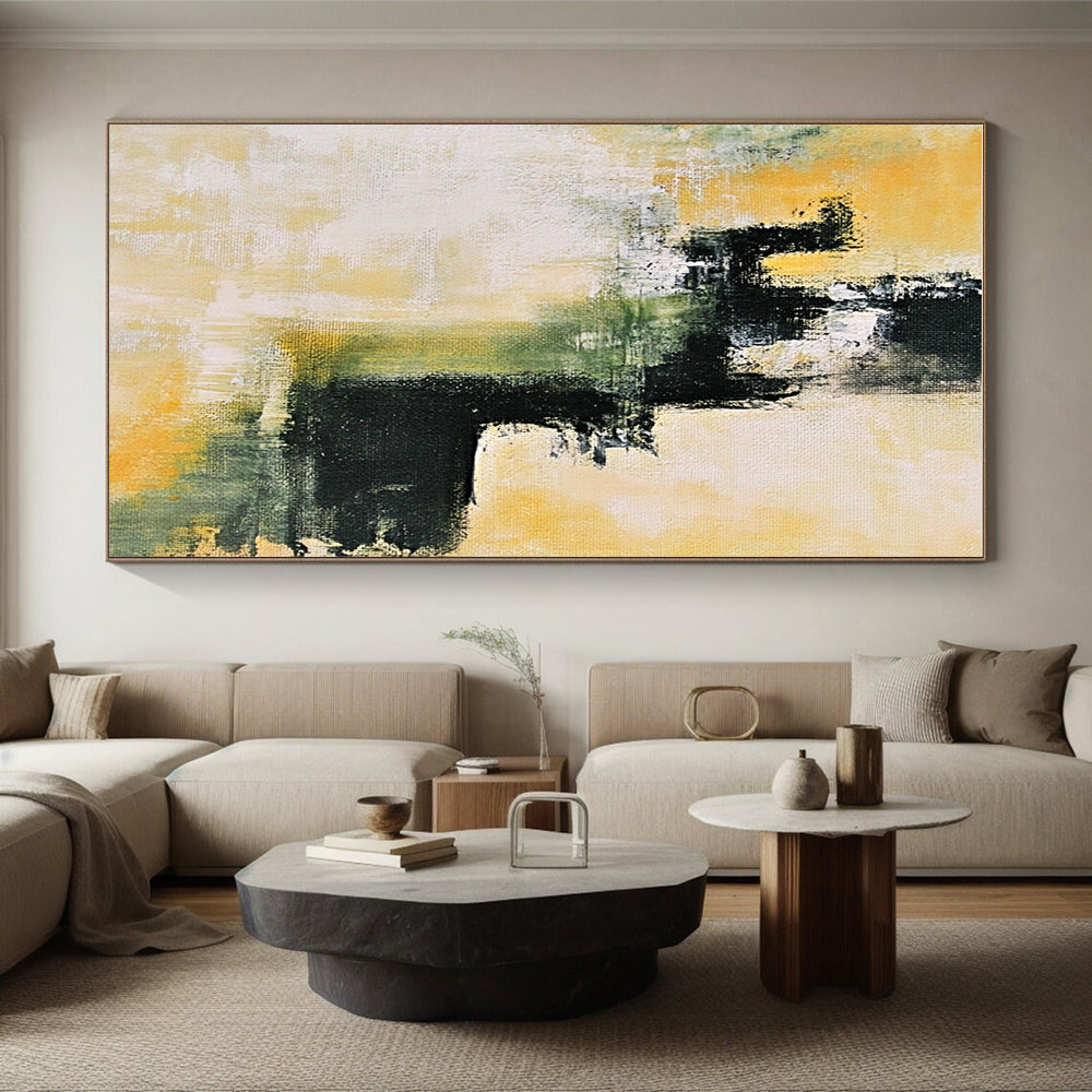 Yellow Green Abstract Painting with Subtle Harmony WINK584