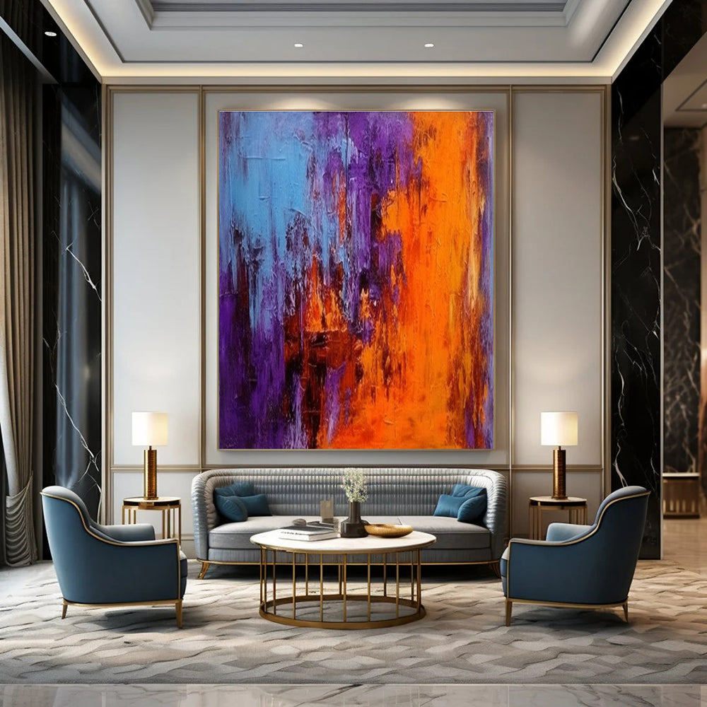 Vivid Color Drip Abstract Painting for Creative Studio Lounges HENG075