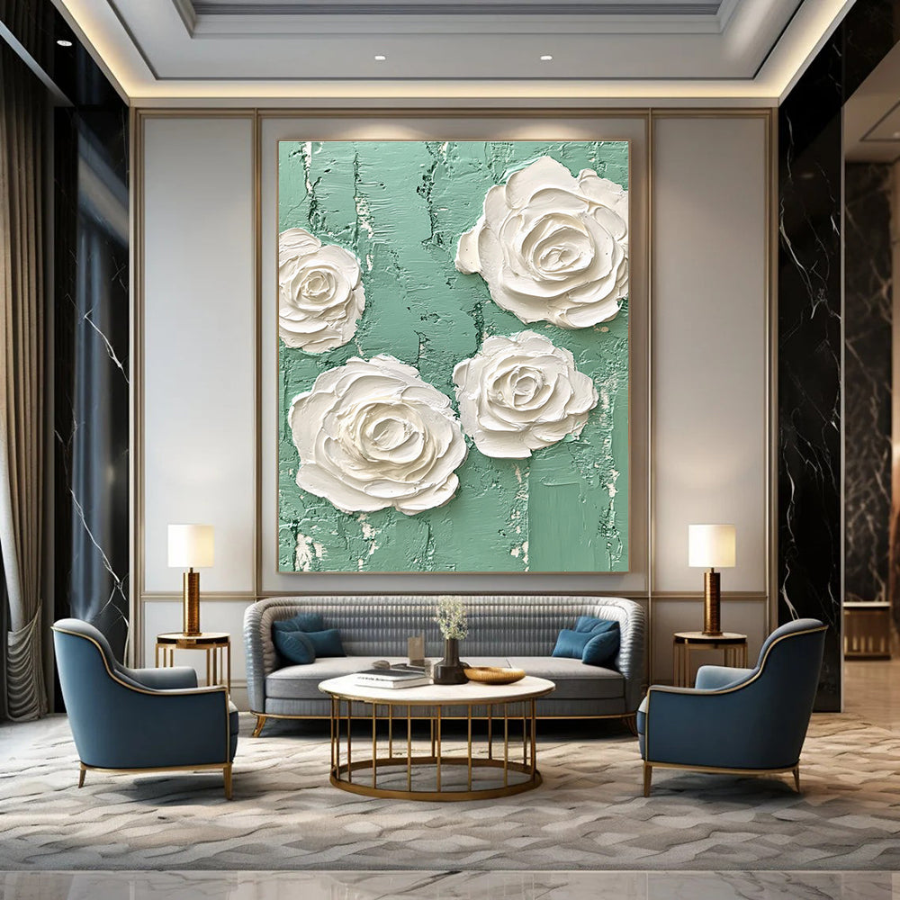 Textured Floral Art Abstract Painting for Romantic Interiors GAB1395