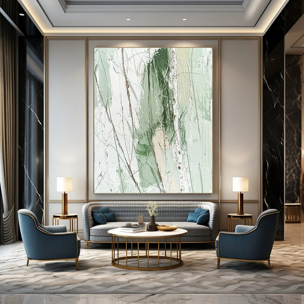 Green Tree Abstract Painting for Nature - Inspired Bedrooms GAB0752