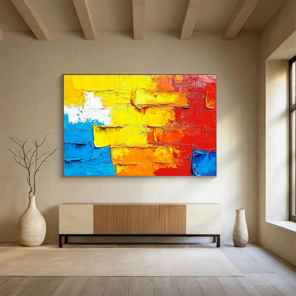 Colorful Impasto Abstract Painting with Rich Textures ABS420