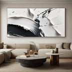 Black White Textured Abstract 2 Painting with Dramatic Depth WINK739