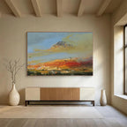 Mountain and Sky Abstract Landscape Painting for Nature - Inspired Spaces YHT038