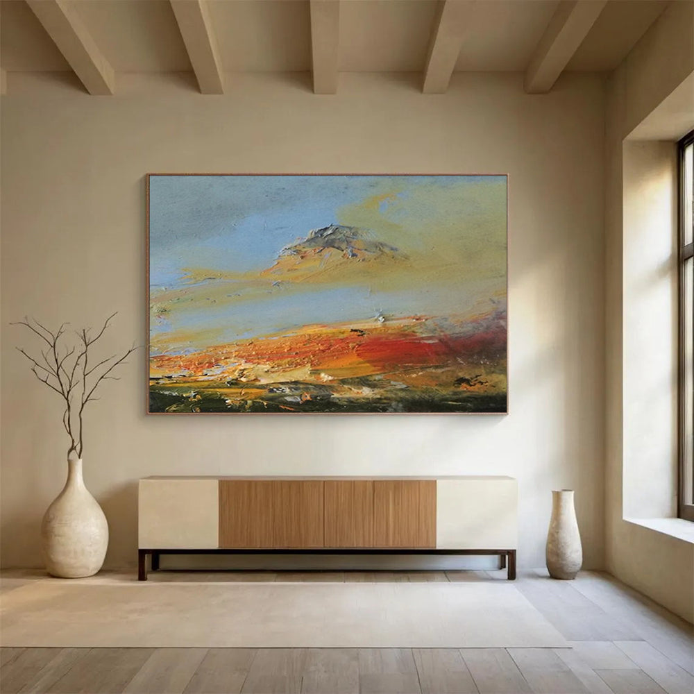 Mountain and Sky Abstract Landscape Painting for Nature - Inspired Spaces YHT038