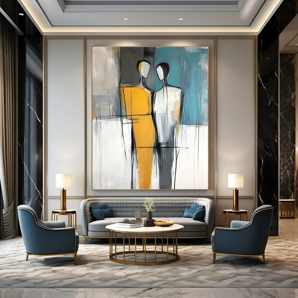 Two Figures Abstract - Intimate Relationship Art GAB0564