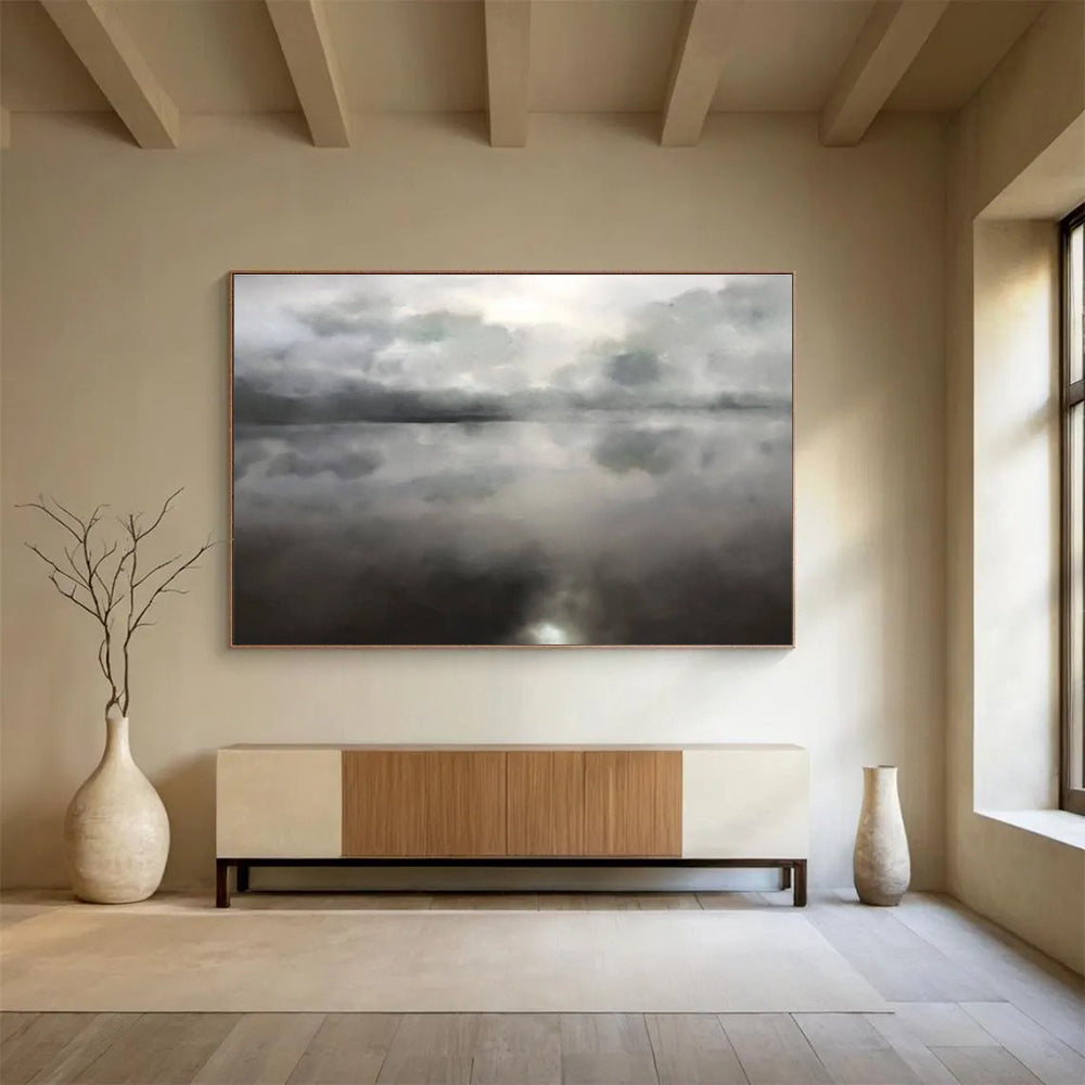 Misty Lake Abstract Painting for Lakeside Studies YHT124