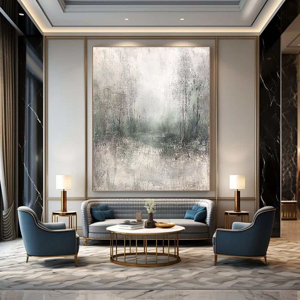 Misty Forest Landscape Abstract Painting of Ethereal Nature GAB0203