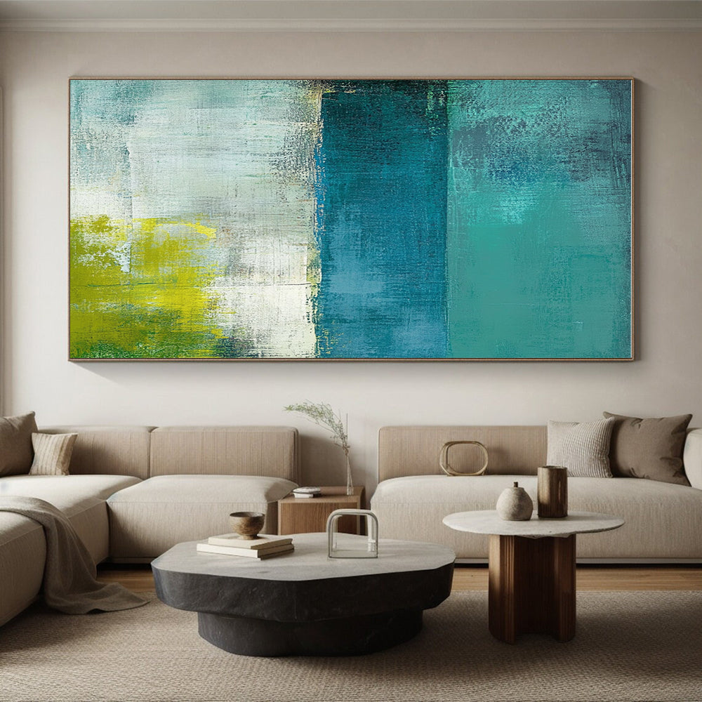 Blue Green Yellow Abstract Painting with Nature - Inspired Calm WINK549