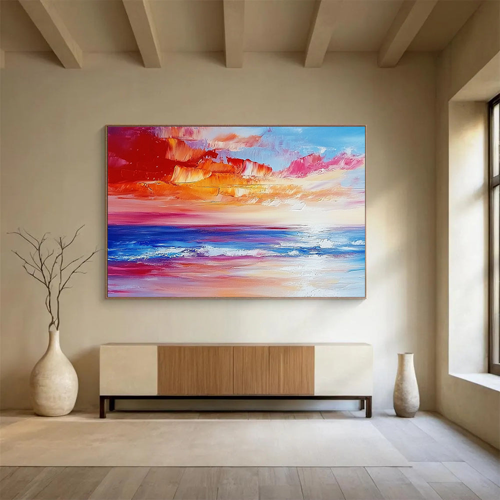 Colorful Sunset Beach Abstract Painting ABS234