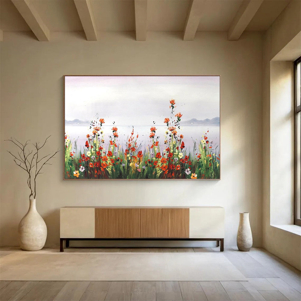 Floral Seaside Abstract Painting for Garden - Themed Cafes YHT189