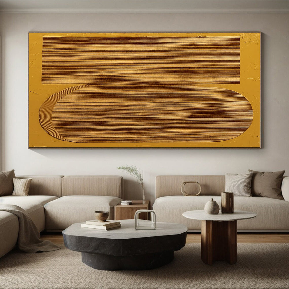 Yellow Geometric Textured Abstract Painting with Sunny Discipline WINK309