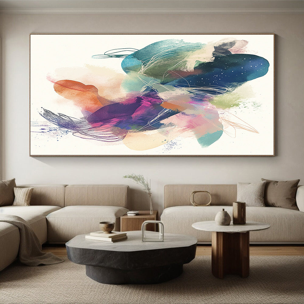 Colorful Ink - like Abstract Painting with Whimsical Fluidity WINK275