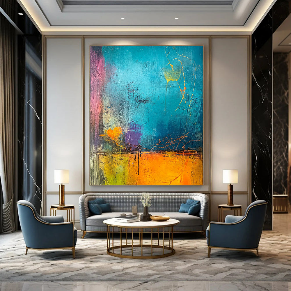 Vibrant Color - Blocked Abstract Painting for Creative Studios GAB0872