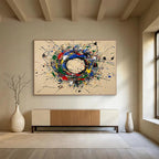 Color Splatter Abstract Circle Painting with Playful, Energetic Chaos ABS489