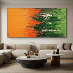 Green Field Abstract Painting with Vivid Nature Hues WINK491