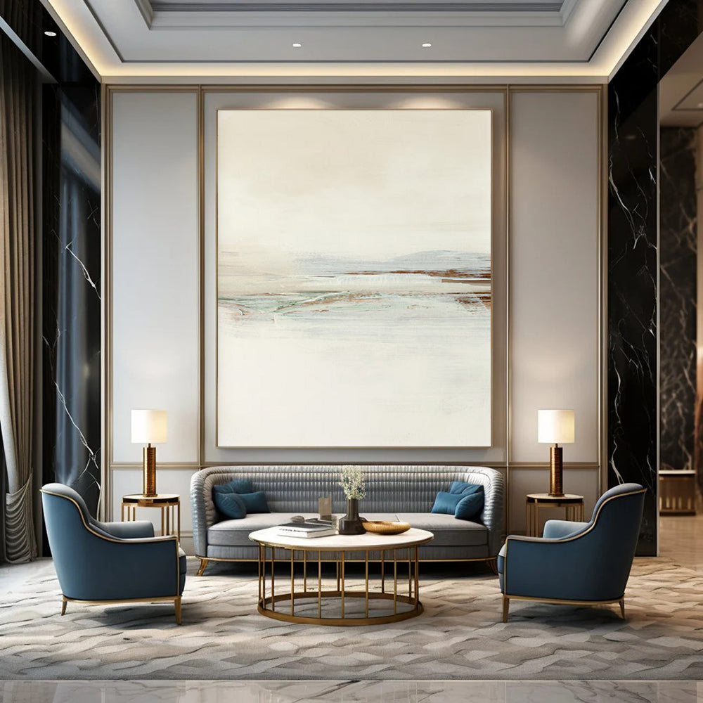 Calming Soft - Toned Abstract Landscape for Neutral Interiors HENG224