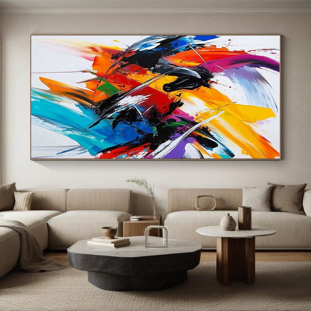 Splattered Colorful Abstract Painting with Playful Chaos WINK718