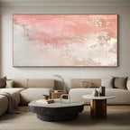 Pink and White Textured Gradient Abstract Painting with Soft Femininity WINK040