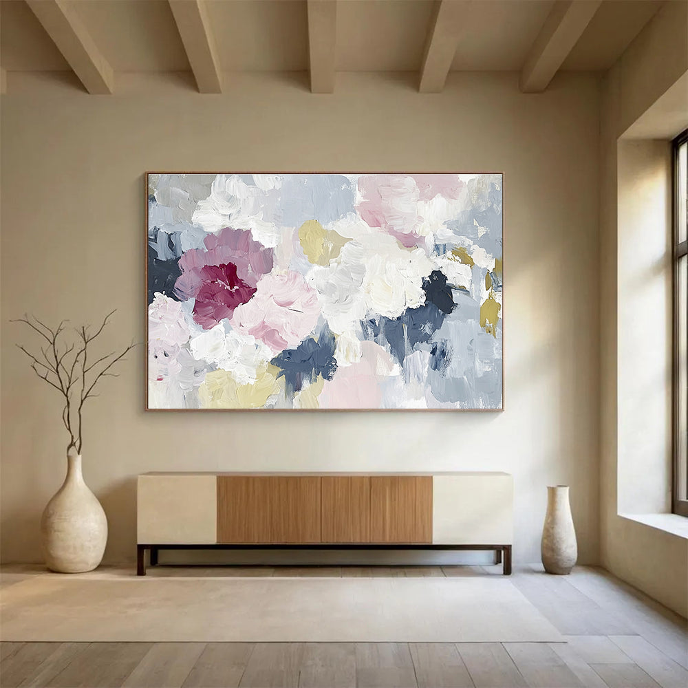 Soft - Colored Floral Abstract Painting ABS210