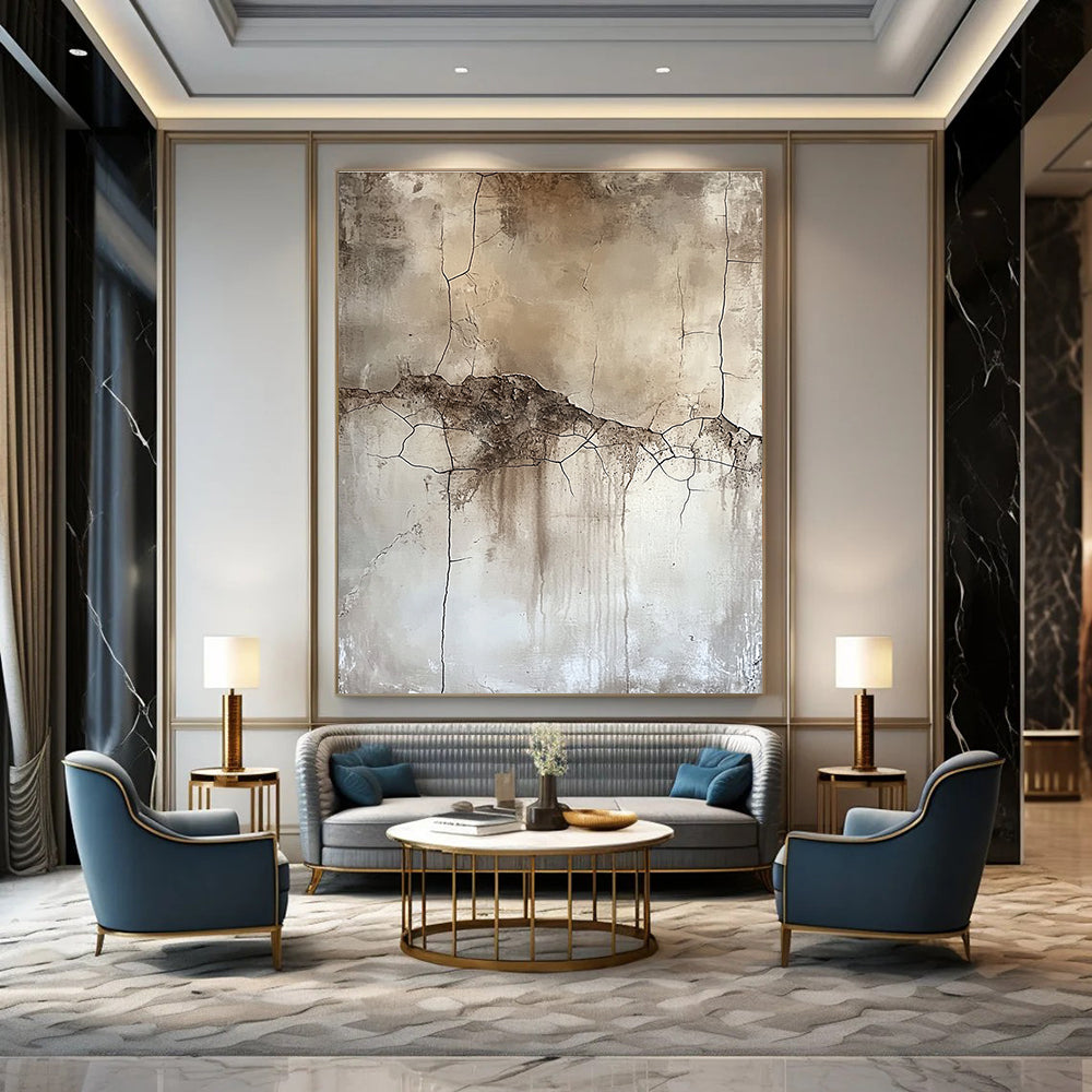 More Cracked Texture Abstract Painting for Rustic Spaces GAB0698