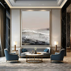 Monochromatic Landscape Abstract Painting for Minimalist Meditation Spaces HENG178