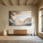 Serene Neutral Cloudscape Abstract Painting ABS132