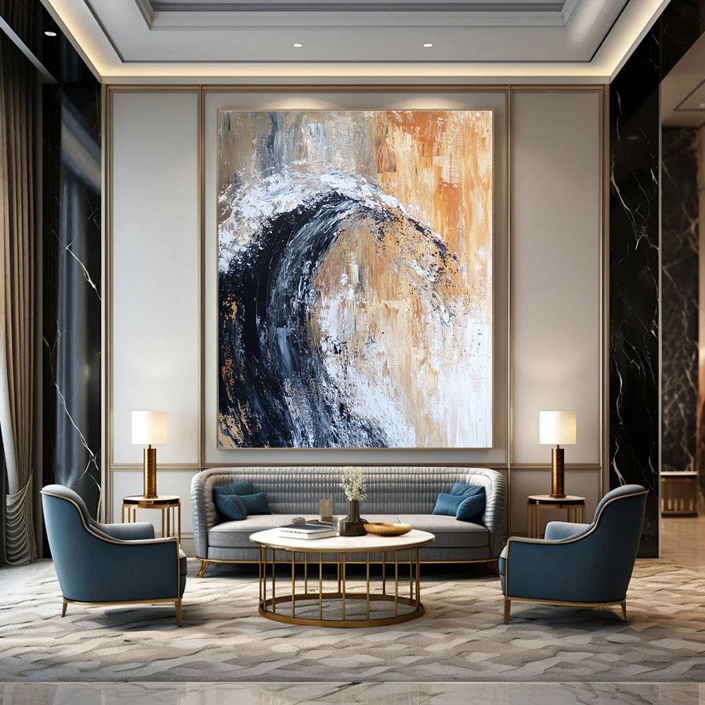 Wave Abstract Painting for Coastal - Themed Restaurants GAB1037