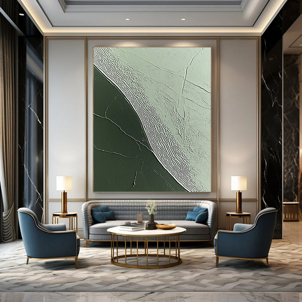 Green Textured Patterns Abstract Painting of Natural Rhythms GAB0092
