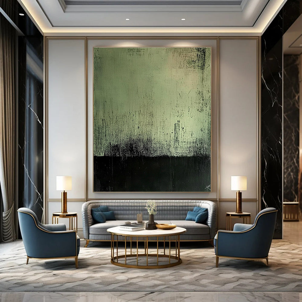Green - Black Abstract Painting for Industrial - Style Lofts GAB0866