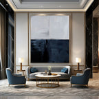 Two - Tone Gray Abstract Painting for Sophisticated Home Libraries HENG206