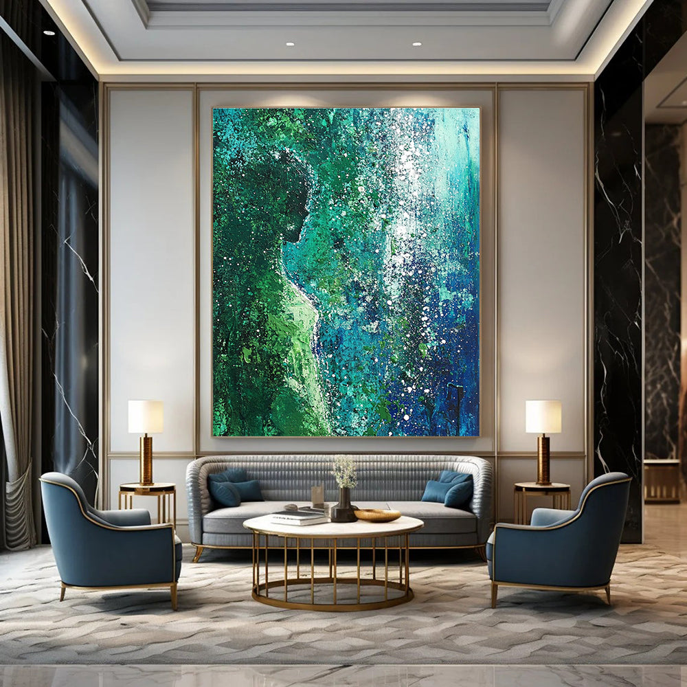 Hidden Figure in Green - Enigmatic Nature Abstract Art GAB0506