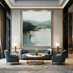 Misty Landscape Abstract Painting for Serene Home Offices GAB1280