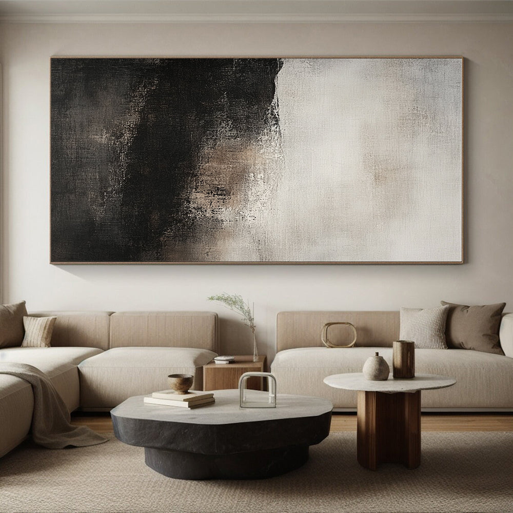 Gray - Black Abstract Landscape Painting with Mysterious Atmosphere WINK428