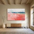 Pink - Blue Abstract Field Painting ABS216