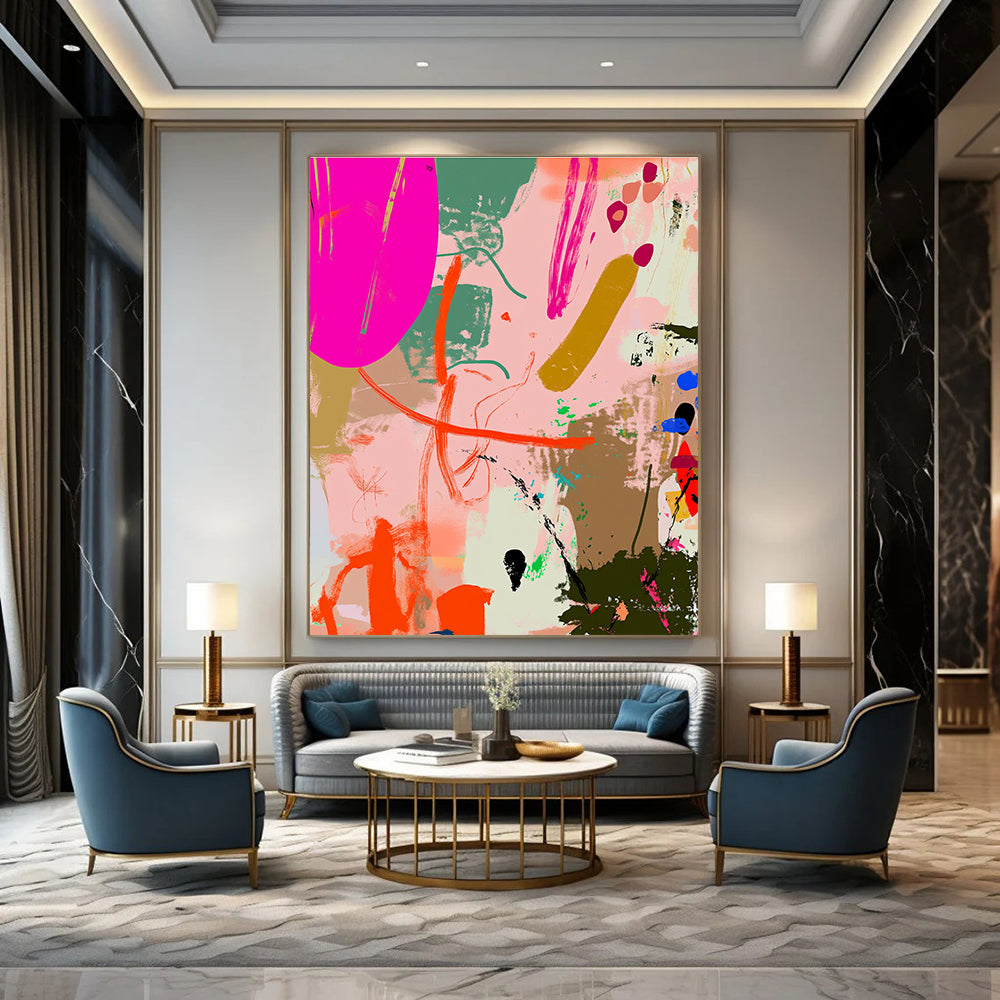 Colorful Abstract Doodles Painting for Creative Studios GAB0972