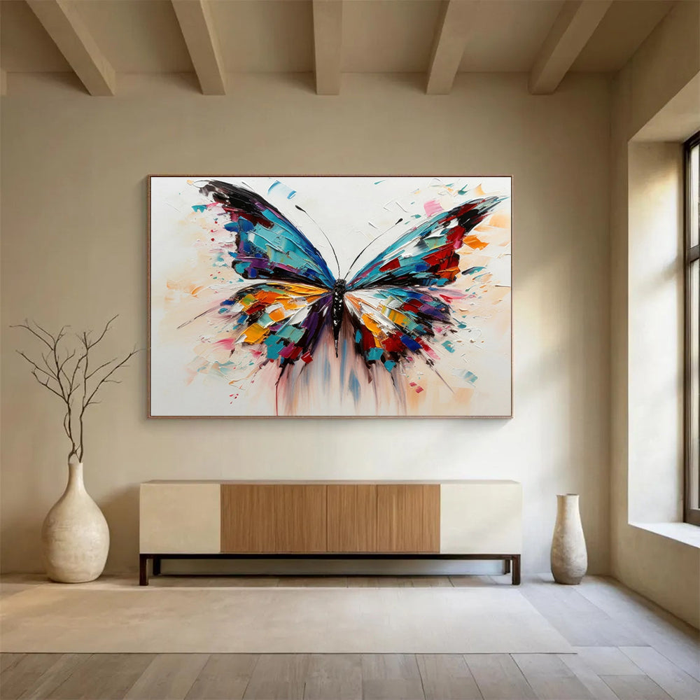 Colorful Butterfly Abstract Painting for Whimsical Spaces YHT053