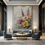 Textured Flower Bouquet Abstract Painting for Garden - Themed Cafes GAB1340