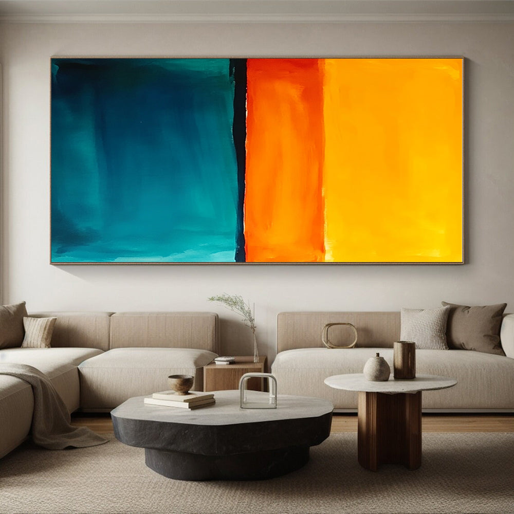 Sunset - Inspired Color Bands Abstract Painting with Warm Radiance WINK222