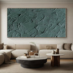 Green Textured Surface Abstract Painting with Natural Roughness WINK090