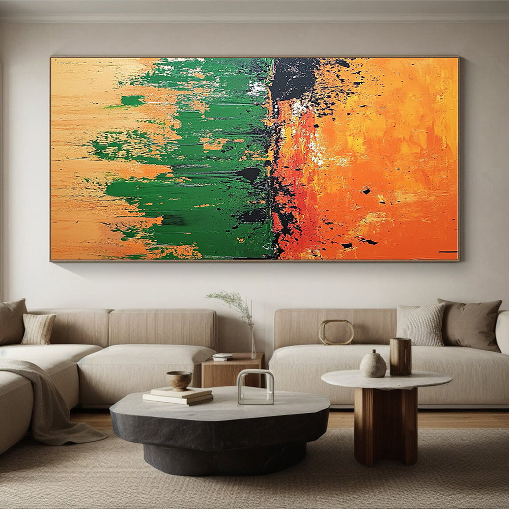 Dripping Field Abstract Painting with Raw Nature Textures WINK493
